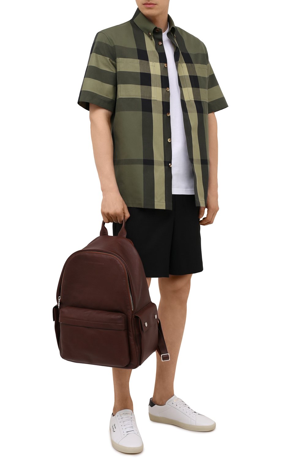 Кожаный рюкзак BRUNELLO CUCINELLI темно-коричневого цвета по цене 326500 руб., арт. MBIAU243, фото 2 Кожаный рюкзак BRUNELLO CUCINELLI, арт. MBIAU243, фото 2