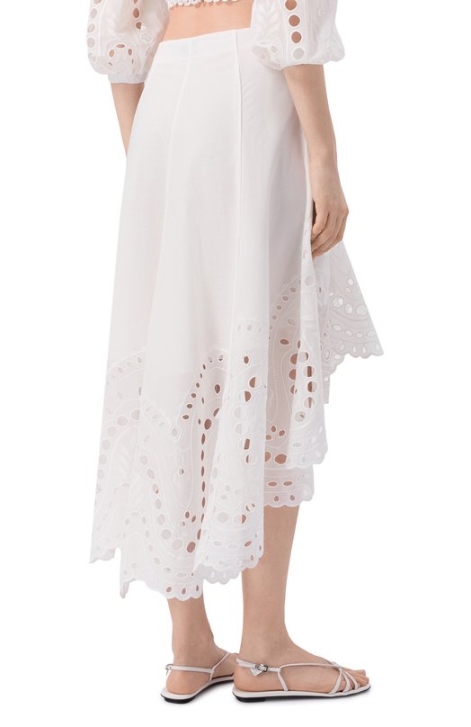 Хлопковая юбка Charo Ruiz Ibiza 263402 Белый  263402 Фото 4