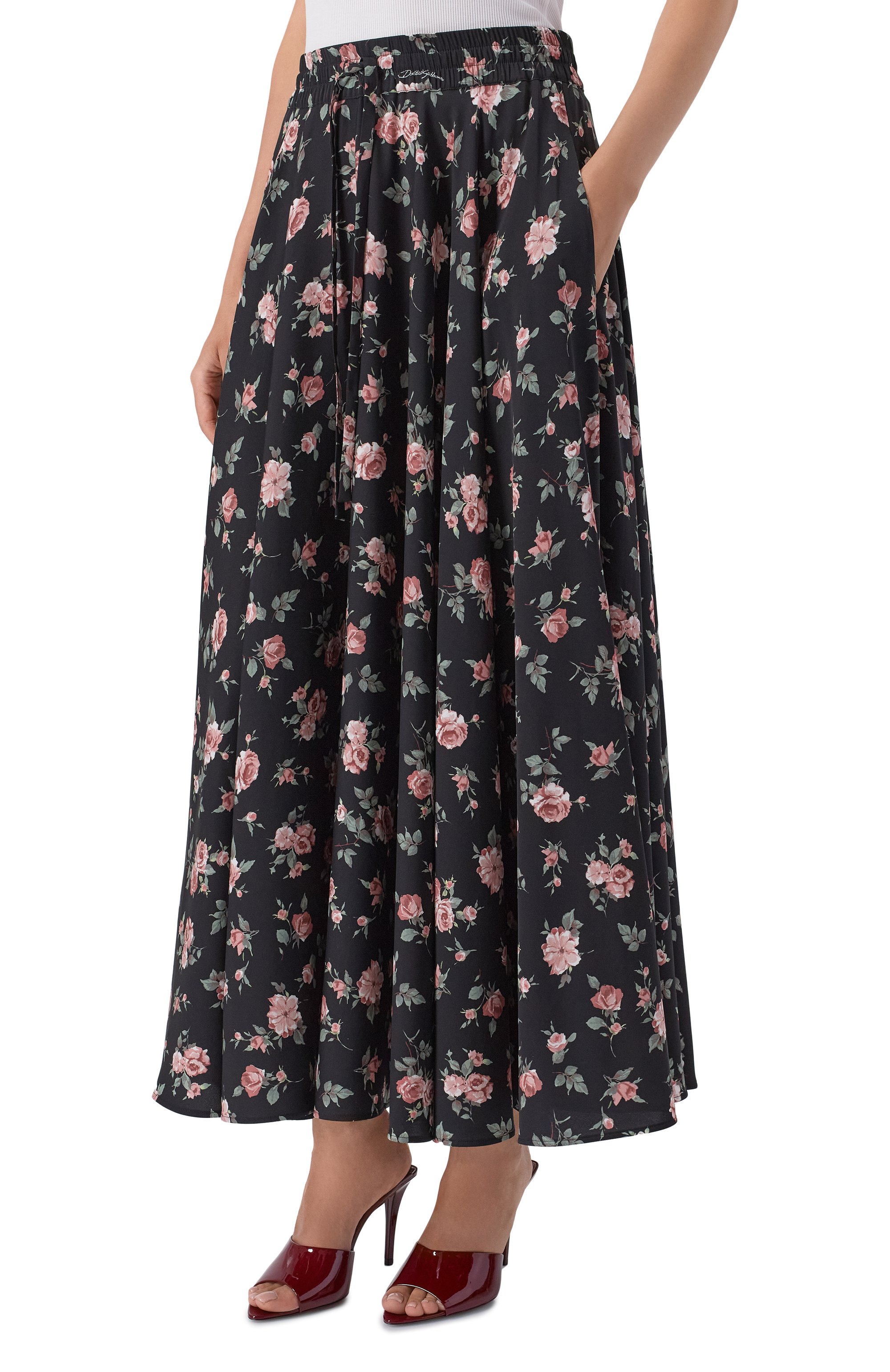 Шелковая юбка DOLCE & GABBANA черного цвета по цене 257500 руб., арт. F4DBGT/FSA8C, фото 3 Шелковая юбка DOLCE & GABBANA, арт. F4DBGT/FSA8C, фото 3