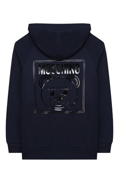 Детский толстовка MOSCHINO синего цвета, арт. HUF03I/LCA17/4A-8A | Фото 2 (Материал внешний: Синтетический материал, Хлопок; Рукава: Длинные; Мальчики Кросс-КТ: Толстовка-одежда; Драгоценные камни: Проставлено; Материал сплава: Проставлено; Ростовка одежда: 4 года | 104 см, 5 лет | 110 см, 6 лет | 116 см, 8 лет | 128 см)