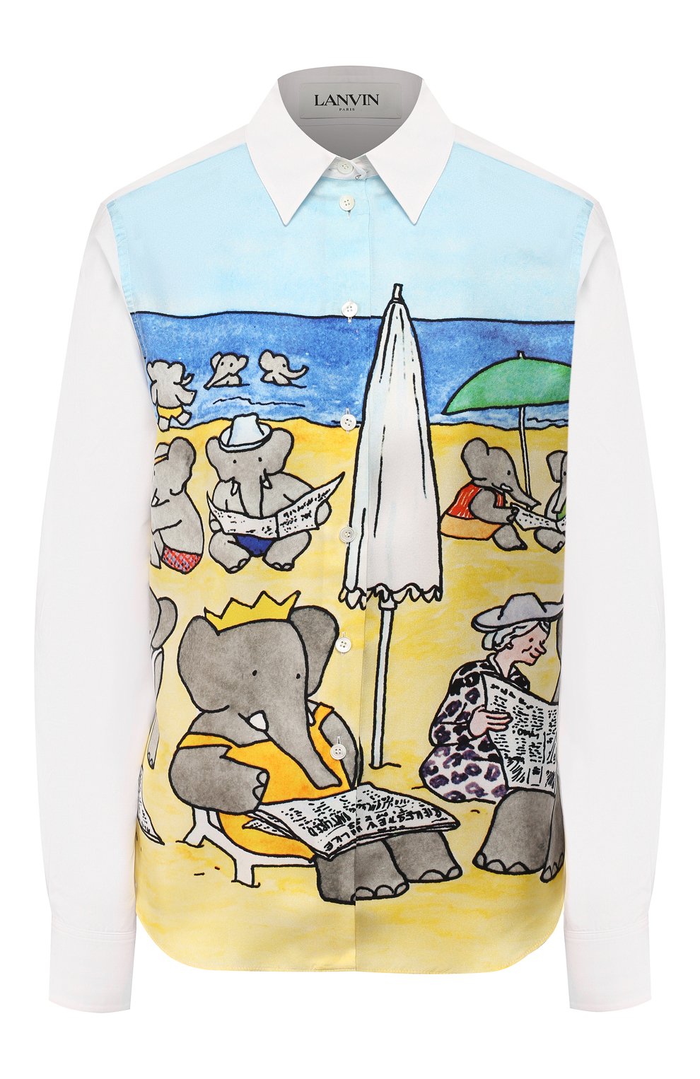 Хлопковая рубашка LANVIN желтого цвета по цене 109500 руб., арт. RW-T0673I-4437-P20, фото 1 Хлопковая рубашка LANVIN, арт. RW-T0673I-4437-P20, фото 1