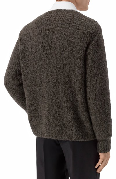 Кардиган из кашемира и шелка MVST хаки цвета по цене 241000 руб., арт. M25.1MM.K006, фото 4 Кардиган из кашемира и шелка MVST, арт. M25.1MM.K006, фото 4