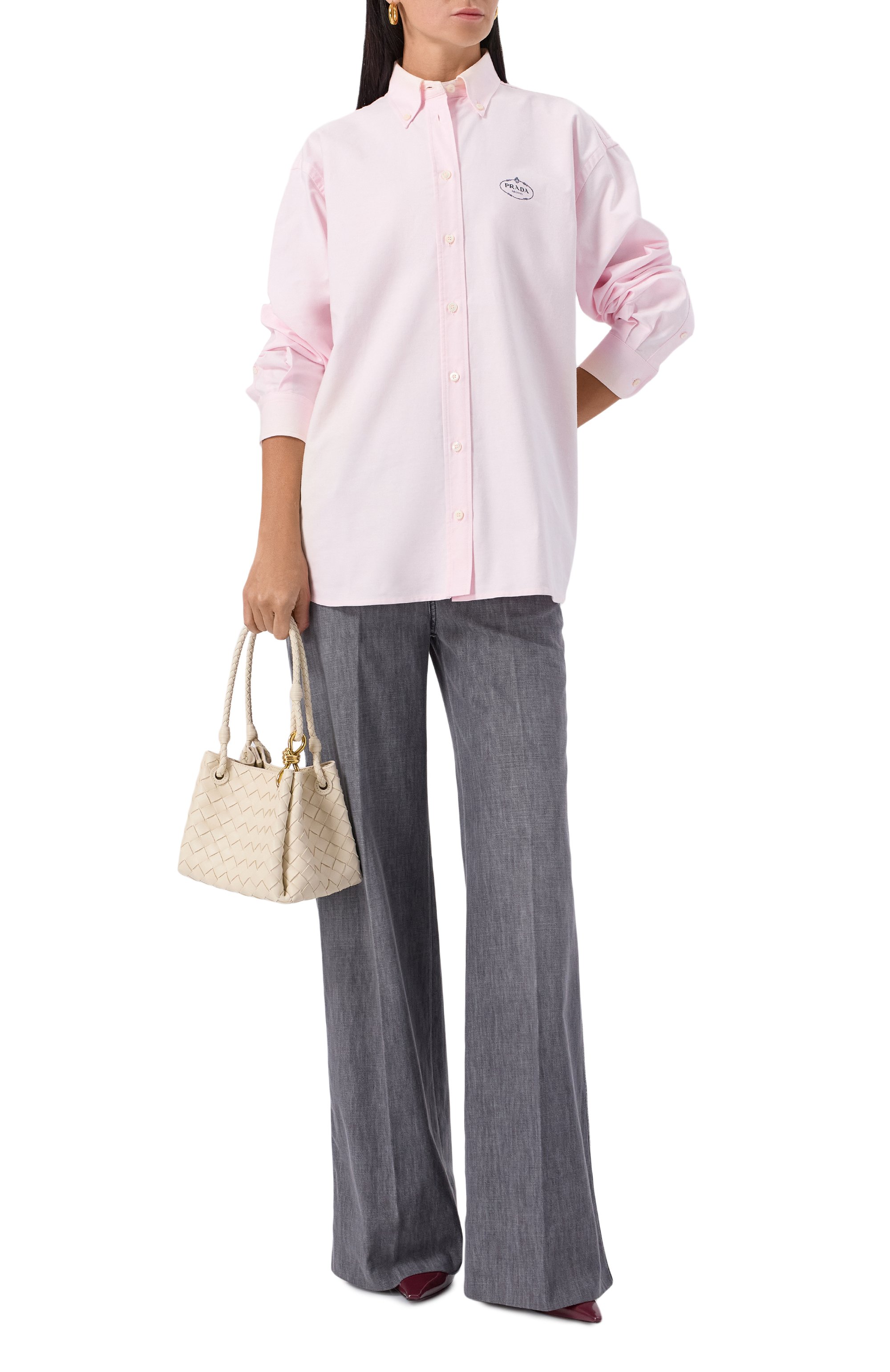 Хлопковая рубашка PRADA, арт. P497GR/14JW, фото 2