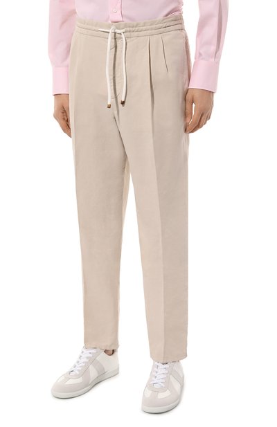 Брюки изо льна и хлопка BRUNELLO CUCINELLI, арт. M291DE1710, фото 3