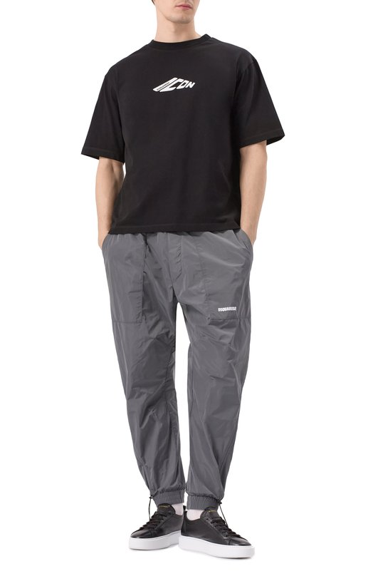 Хлопковая футболка Dsquared2 S79GC0096/D20033 Чёрный  S79GC0096/D20033 Фото 2