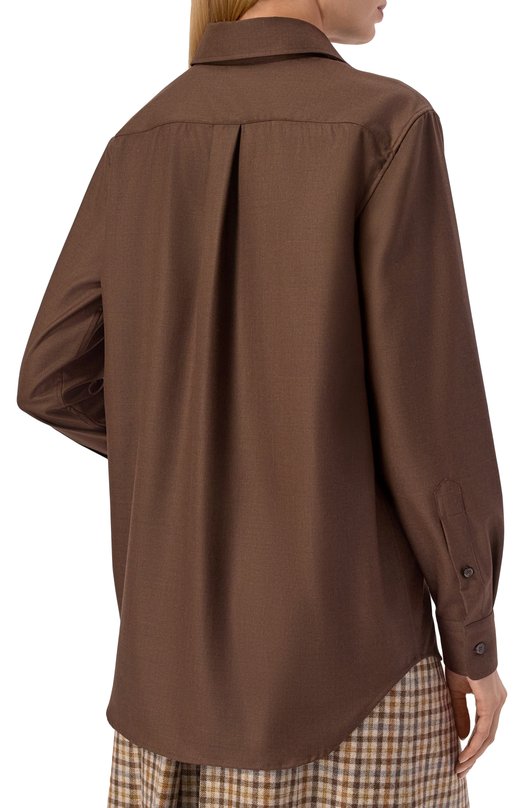 Шерстяная рубашка Loro Piana FAP7674 Коричневый  FAP7674 Фото 4