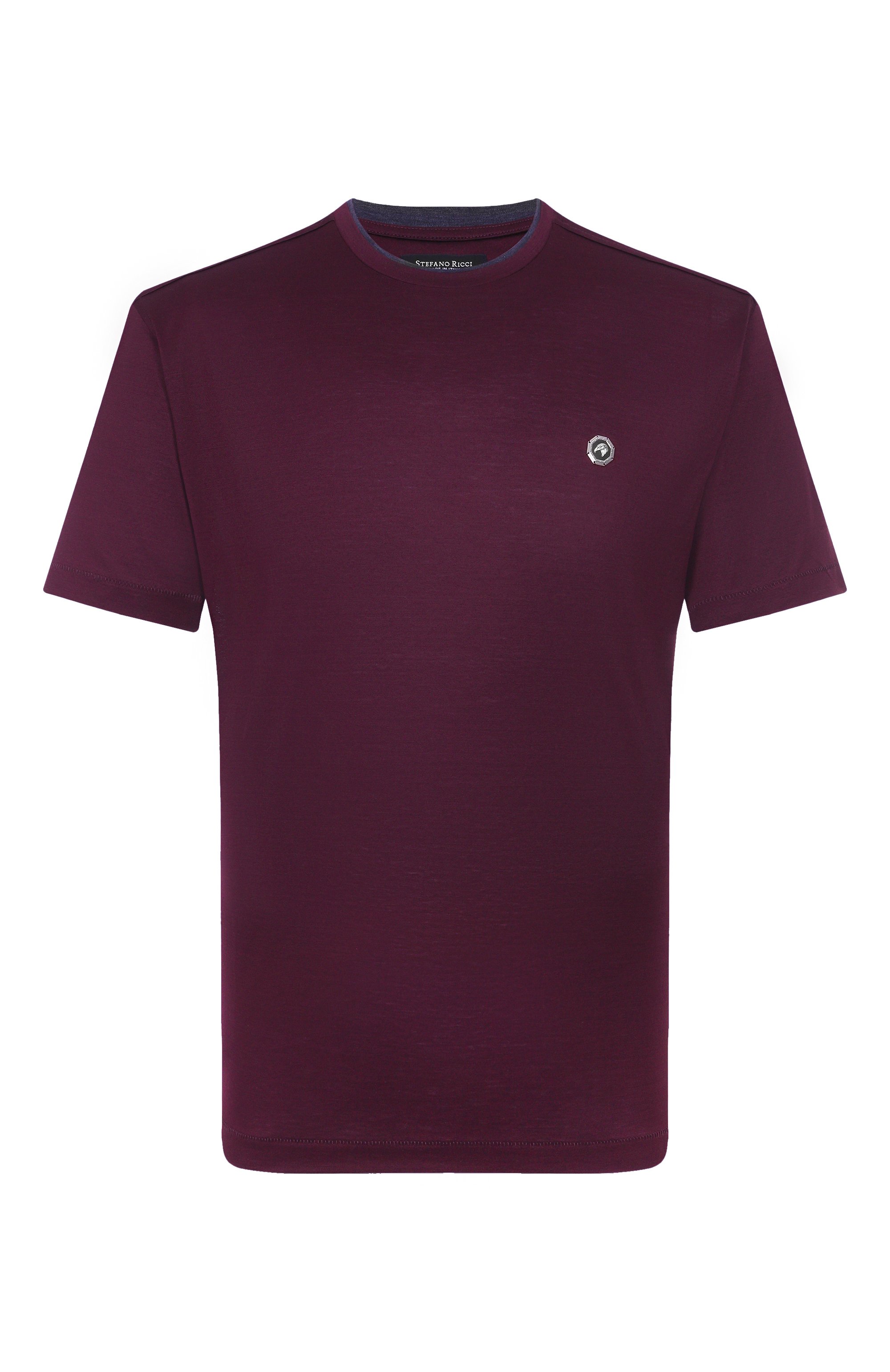 Хлопковая футболка STEFANO RICCI бордового цвета по цене 59950 руб., арт. MNH5304510/TE0001, фото 1 Хлопковая футболка STEFANO RICCI, арт. MNH5304510/TE0001, фото 1