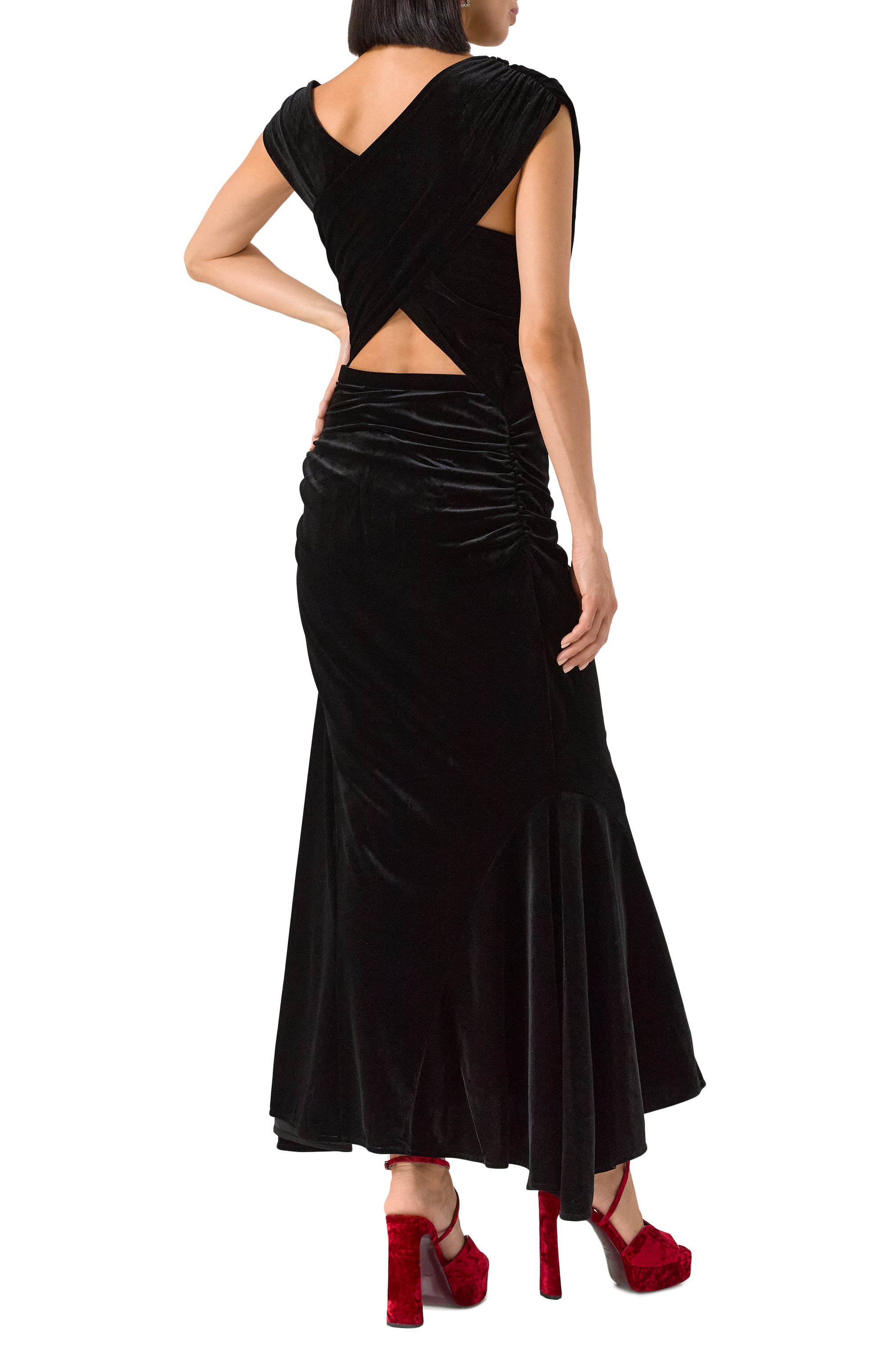 Бархатное платье GANNI черного цвета по цене 41200 руб., арт. T4102, фото 2 Бархатное платье GANNI, арт. T4102, фото 2