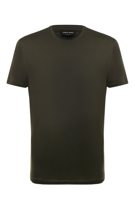 Футболка из шелка и хлопка Giorgio Armani 3KSM77/SJZHZ Хаки 3KSM77/SJZHZ