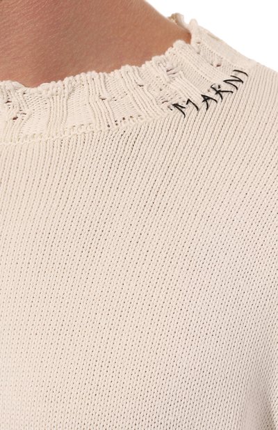Хлопковый свитер MARNI, арт. GCMG0210A0/UFC652, фото 5