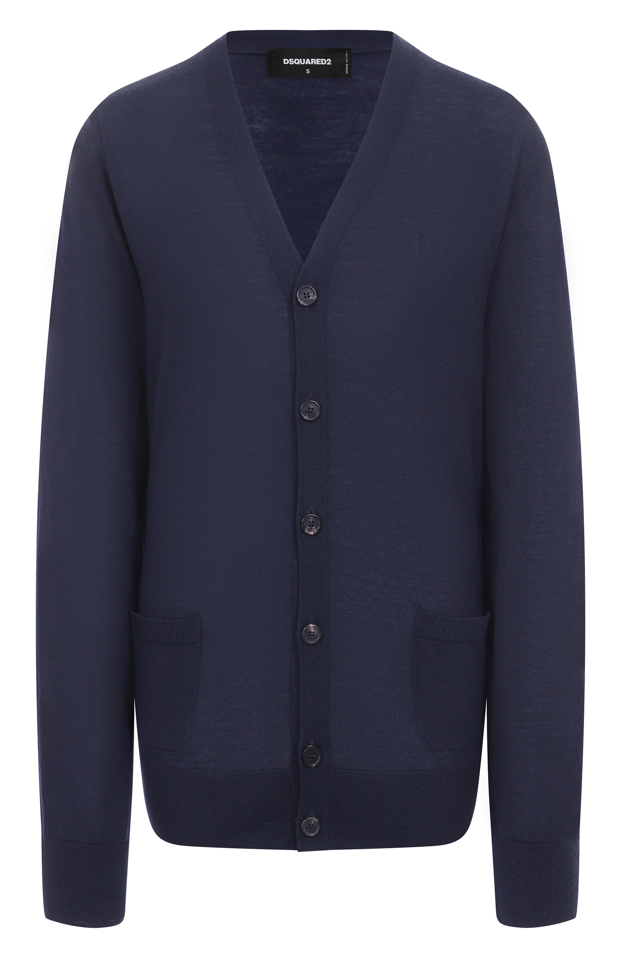 Шерстяной кардиган DSQUARED2 темно-синего цвета по цене 39950 руб., арт. S75HA1267/S18310, фото 1 Шерстяной кардиган DSQUARED2, арт. S75HA1267/S18310, фото 1