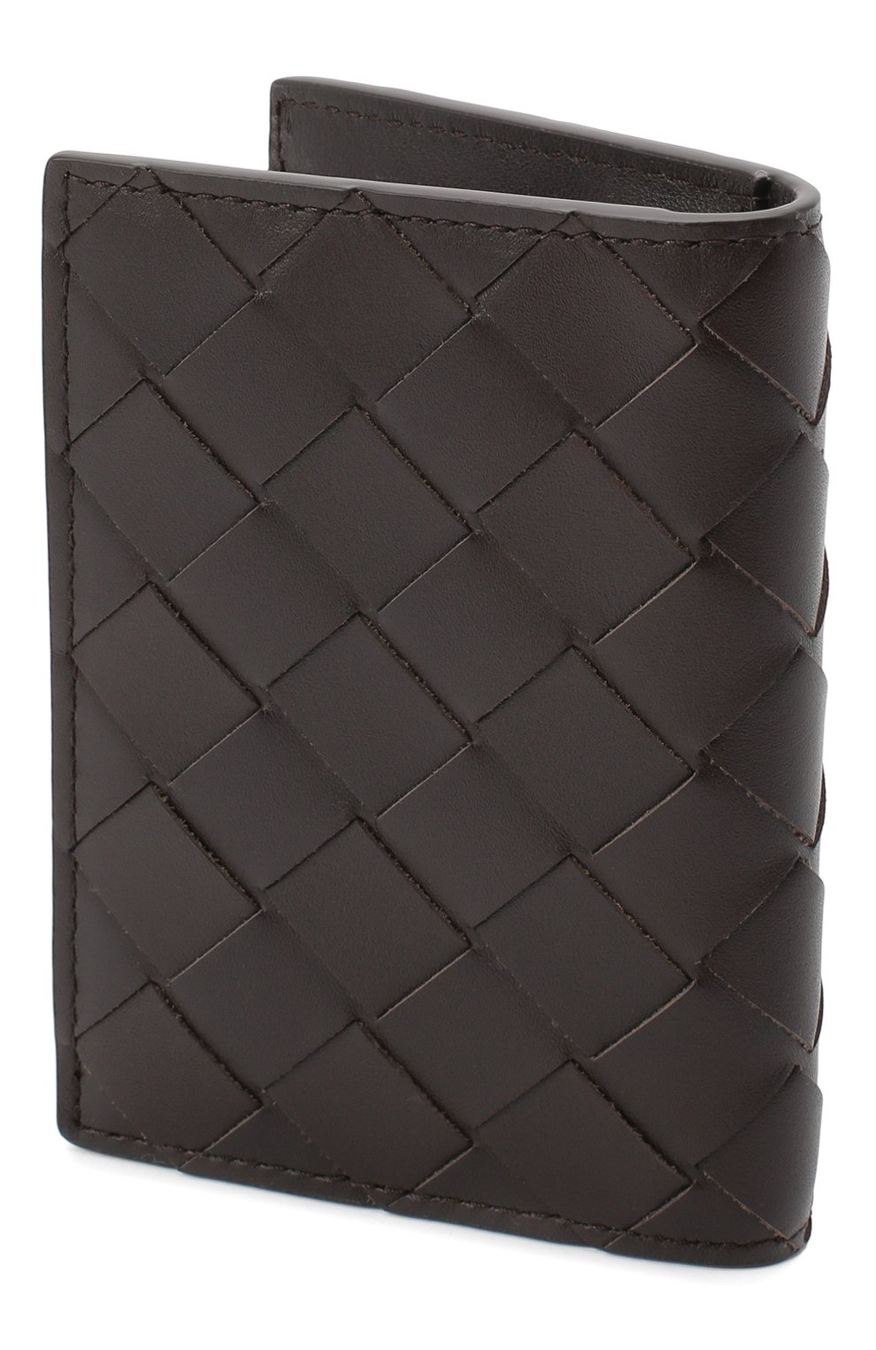 Кожаный футляр для кредитных карт BOTTEGA VENETA темно-коричневого цвета по цене 32200 руб., арт. 592619/VCPQ4, фото 2 Кожаный футляр для кредитных карт BOTTEGA VENETA, арт. 592619/VCPQ4, фото 2