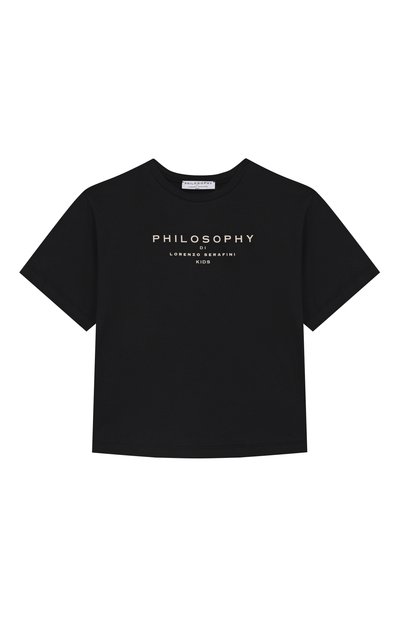Хлопковая футболка PHILOSOPHY DI LORENZO SERAFINI KIDS, арт. I1E605/5203/4-10