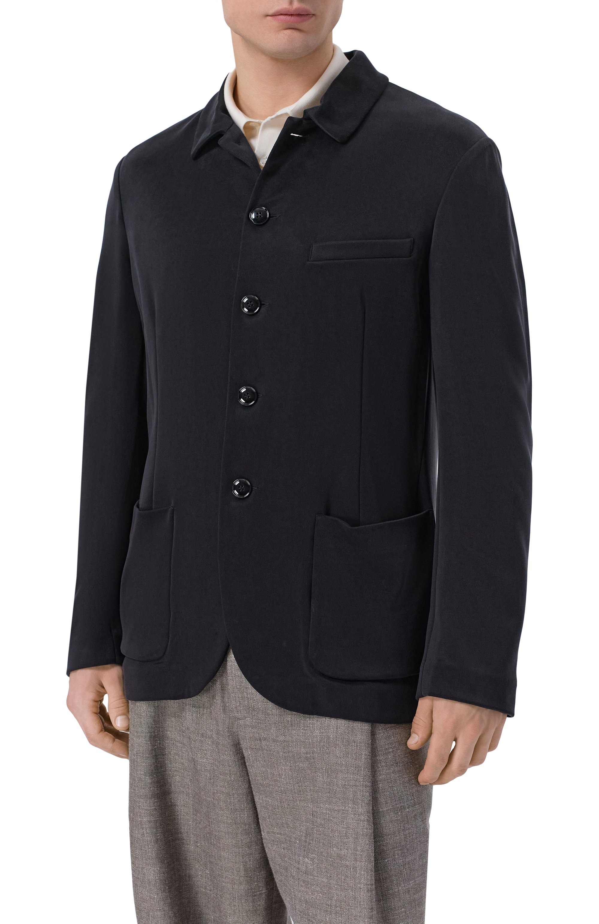 Однобортный пиджак GIORGIO ARMANI черного цвета по цене 212500 руб., арт. GM003189/TE20248, фото 3 Однобортный пиджак GIORGIO ARMANI, арт. GM003189/TE20248, фото 3