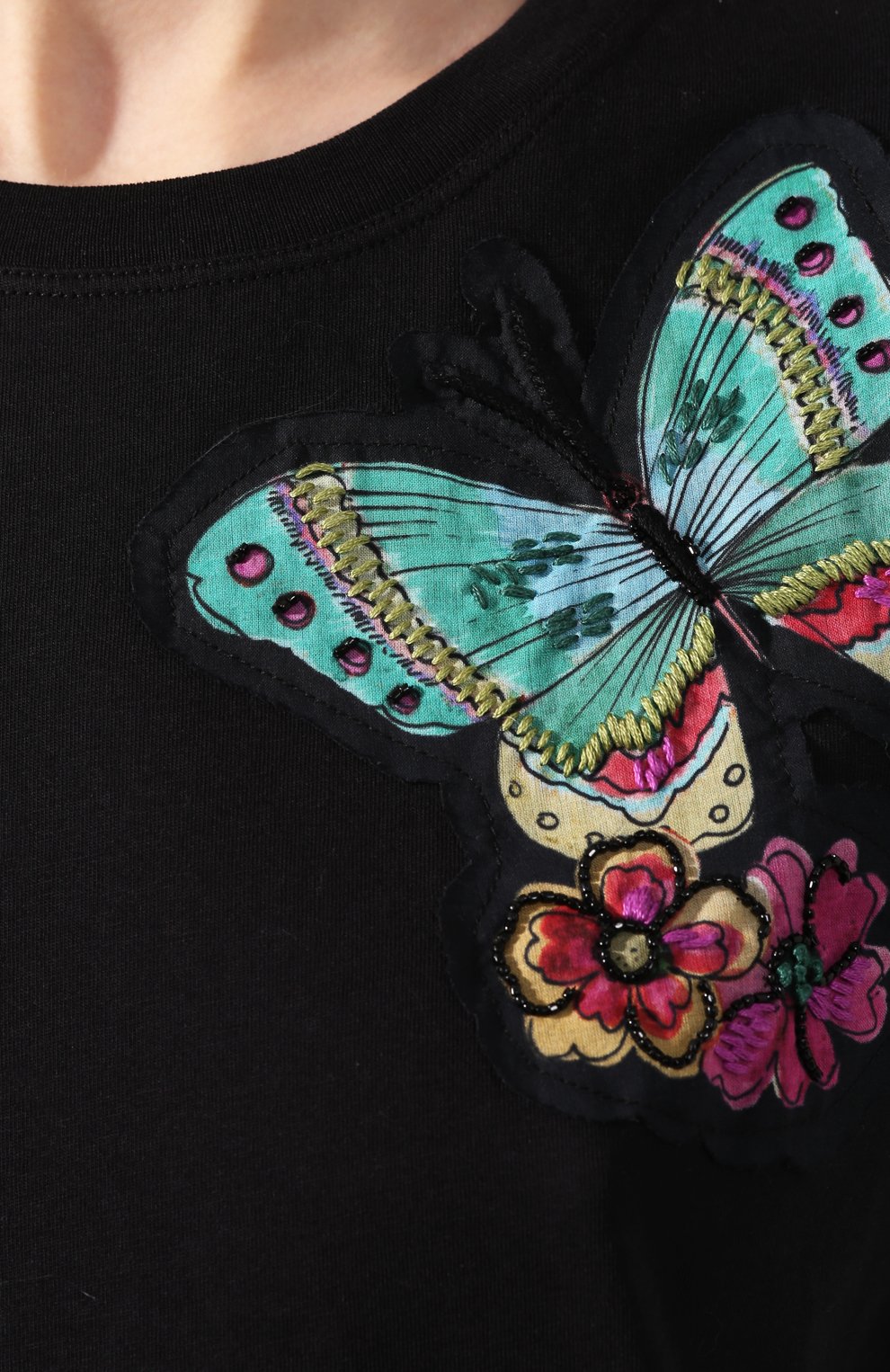 Хлопковая футболка REDVALENTINO черного цвета по цене 25650 руб., арт. TR0MG06C/549, фото 5 Хлопковая футболка REDVALENTINO, арт. TR0MG06C/549, фото 5
