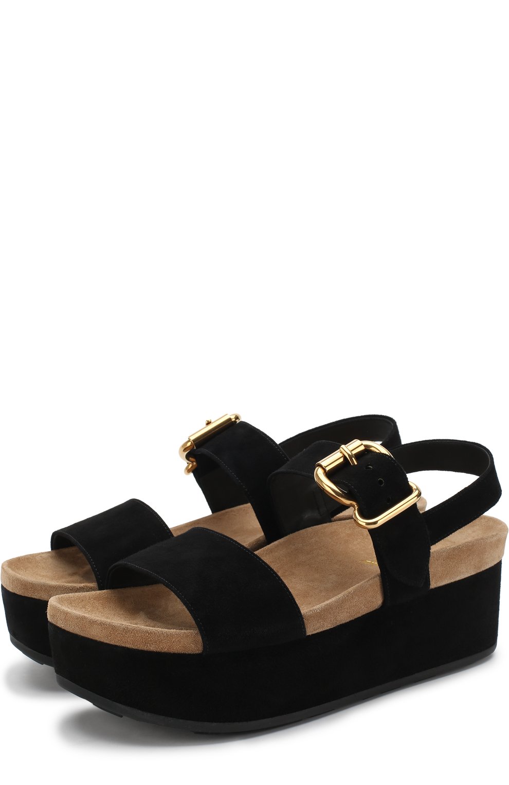 Замшевые босоножки на платформе PRADA, арт. 1XZ658-XVD-F0002-40, фото 1