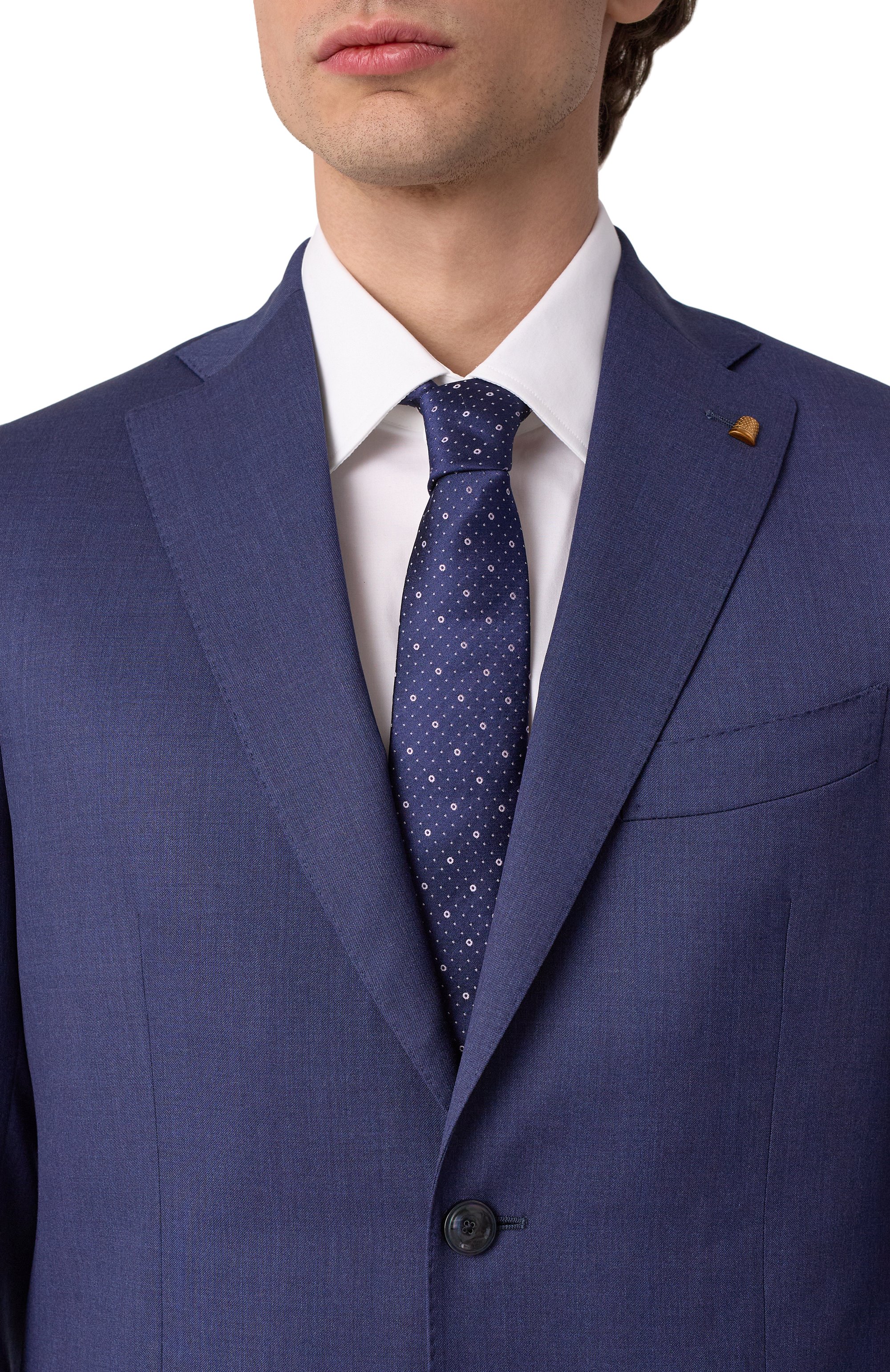 Шелковый галстук HUGO темно-синего цвета по цене 8995 руб., арт. 50540113, фото 2 Шелковый галстук HUGO, арт. 50540113, фото 2