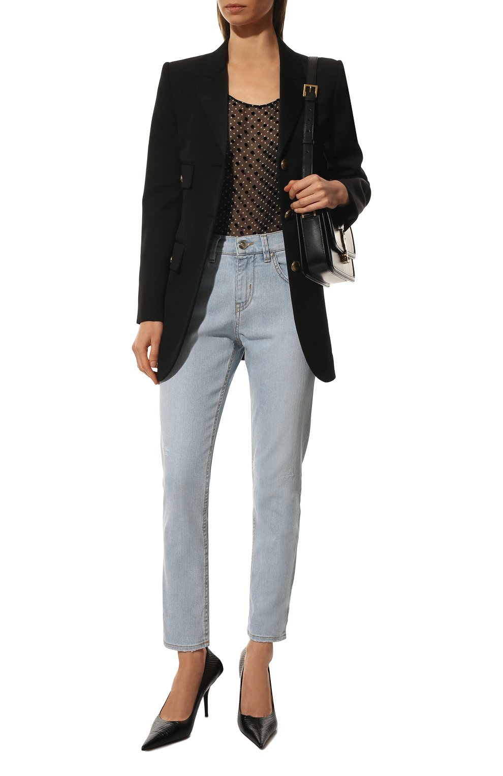 Укороченные джинсы прямого кроя с потертостями TWO WOMEN IN THE WORLD, арт. M0RICH/SHPQC, фото 2