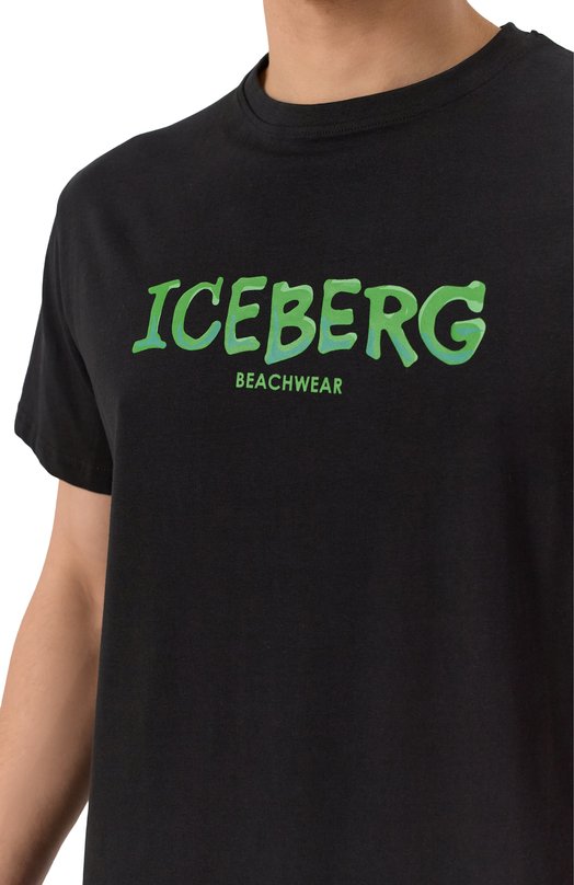 Хлопковая футболка Iceberg ICE25MTS01 Чёрный  ICE25MTS01 Фото 5