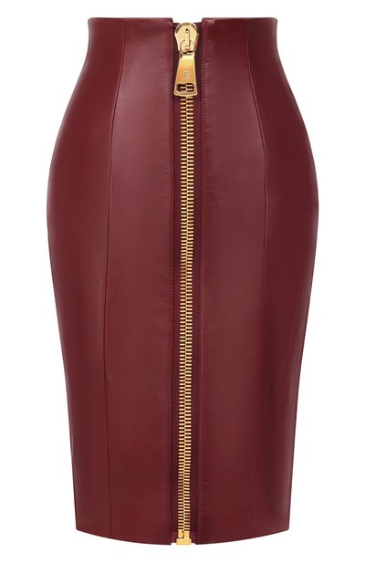 Женская кожаная юбка BALMAIN, арт. FF0LC266/LD63