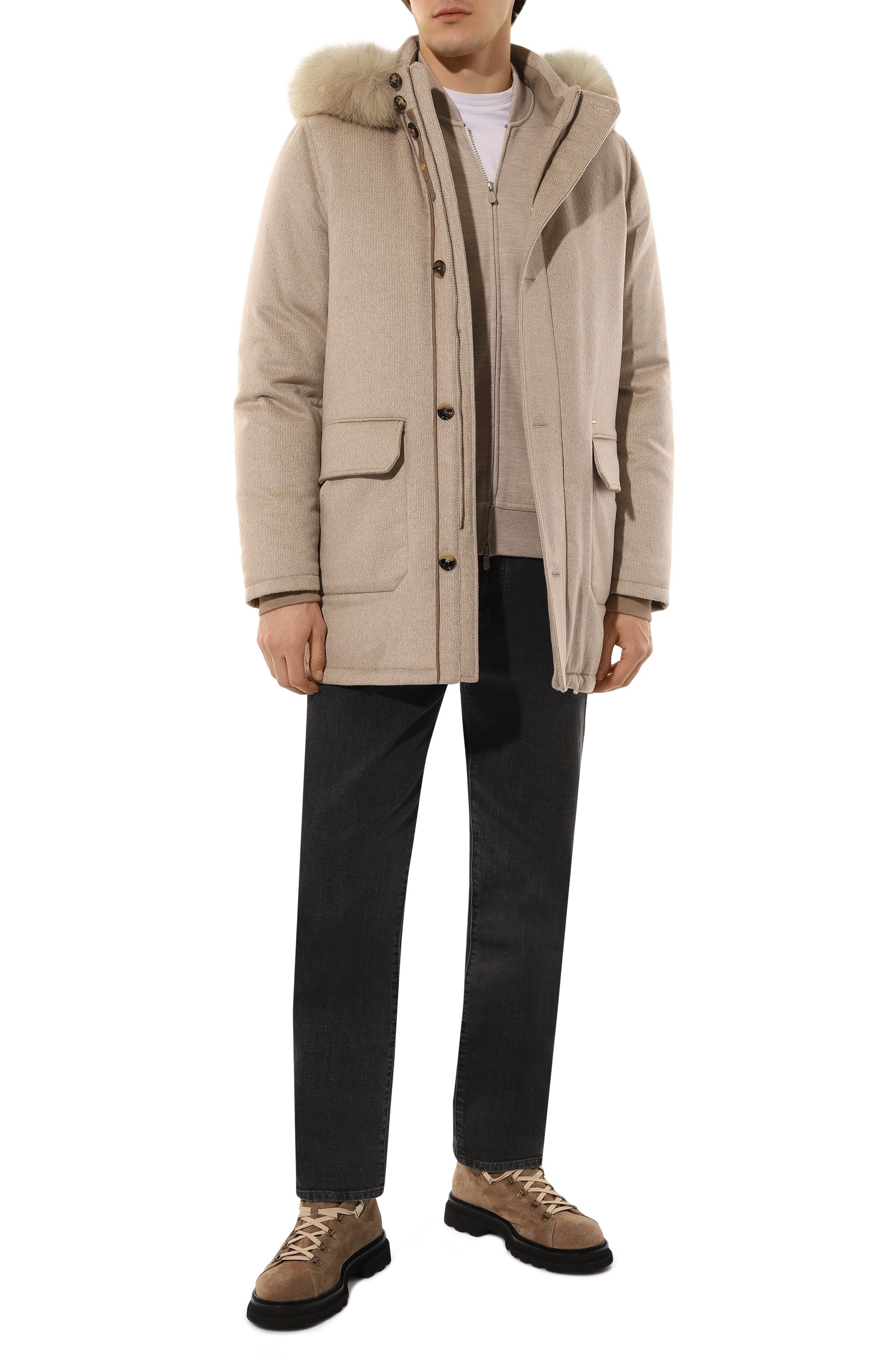 Парка из кашемира и шерсти норки с отделкой из лисицы STEFANO RICCI, арт. MDJ2300170/C072HC, фото 2