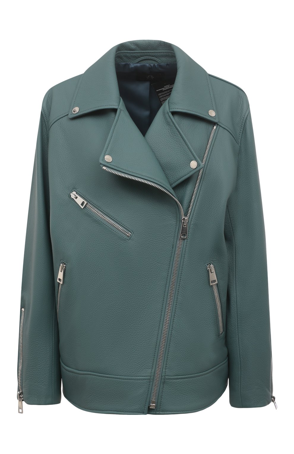 Кожаная куртка MASLOV бирюзового цвета по цене 226600 руб., арт. SMW99, фото 1 Кожаная куртка MASLOV, арт. SMW99, фото 1