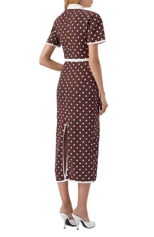 Хлопковое платье ROWEN ROSE RR_J101_L Коричневый  RR_J101_L Фото 3