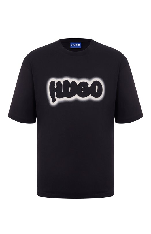 Хлопковая футболка HUGO Blue 50549155 Чёрный 50549155
