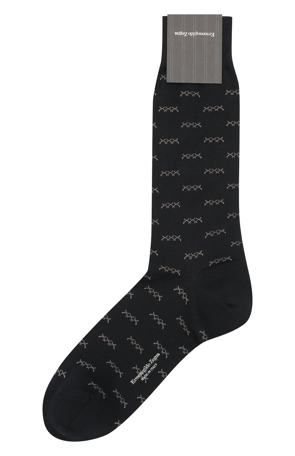 Хлопковые носки ZEGNA темно-синего цвета по цене 3695 руб., арт. N5V404250, фото 1 Хлопковые носки ZEGNA, арт. N5V404250, фото 1