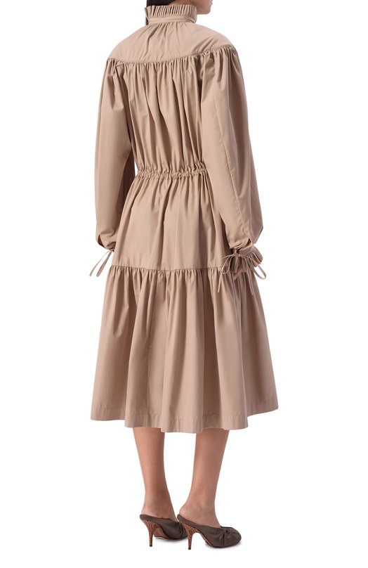 Хлопковое платье Dries Van Noten 131056/3314 Бежевый  131056/3314 Фото 3