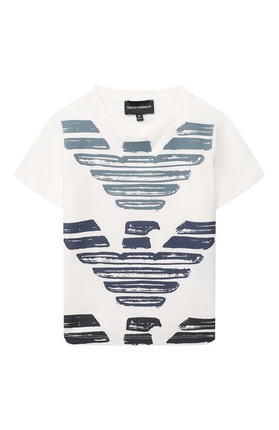 Хлопковая футболка EMPORIO ARMANI белого цвета по цене 8995 руб., арт. 3L4TJA/4J54Z, фото 1 Хлопковая футболка EMPORIO ARMANI, арт. 3L4TJA/4J54Z, фото 1