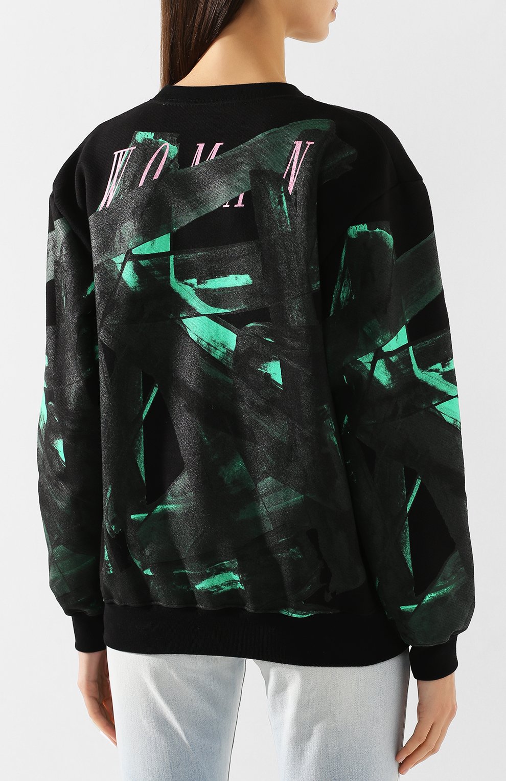 Хлопковый свитшот OFF-WHITE зеленого цвета по цене 56650 руб., арт. 0WBA046R20F301271040, фото 4 Хлопковый свитшот OFF-WHITE, арт. 0WBA046R20F301271040, фото 4