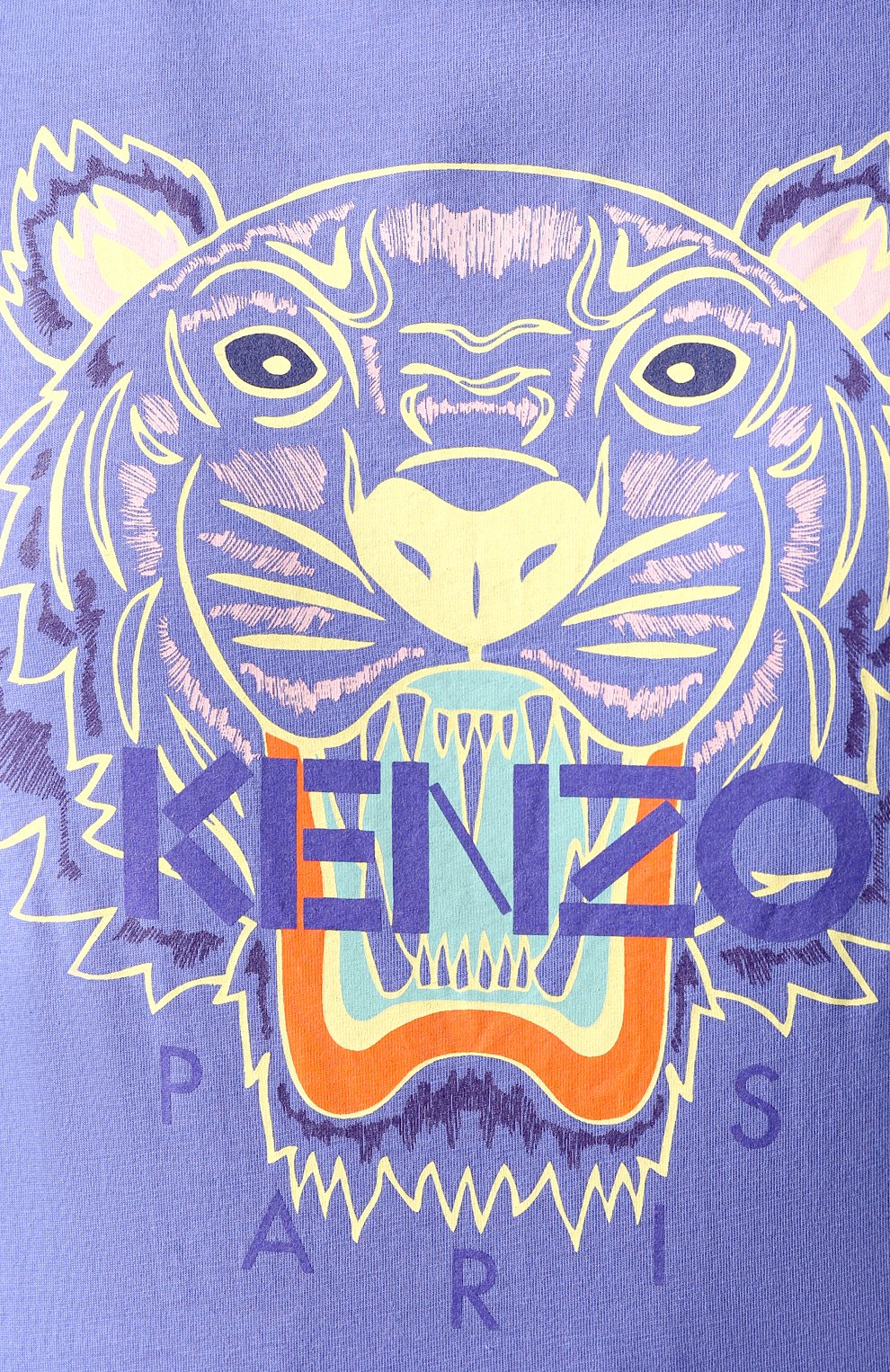 Хлопковая футболка KENZO синего цвета по цене 10900 руб., арт. FA52TS7214YB, фото 5 Хлопковая футболка KENZO, арт. FA52TS7214YB, фото 5