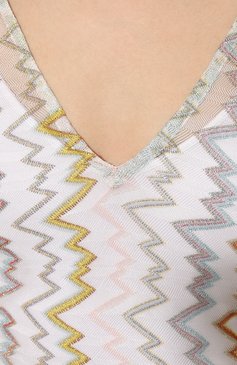 Женская туника MISSONI разноцветного цвета, арт. MC23SQ03-BR00JH | Фо�то 5 (Длина Ж (юбки, платья, шорты): Мини; Материал сплава: Проставлено; Материал внешний: Вискоза; Женское Кросс-КТ: Туника-пляжная одежда; Драгоценные камни: Проставлено; Рукава: 3/4; Стили: Романтичный)