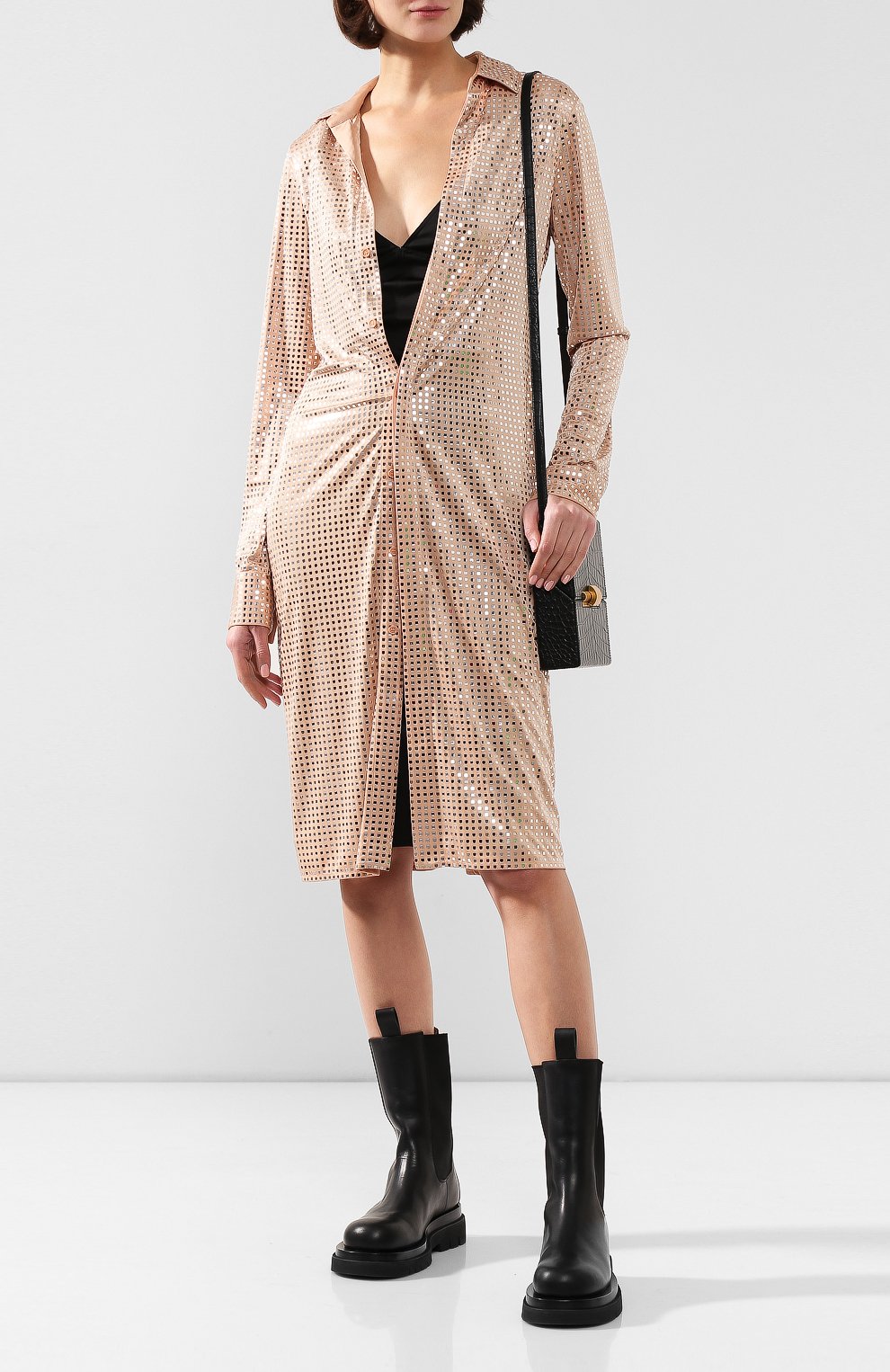 Платье BOTTEGA VENETA золотого цвета по цене 257500 руб., арт. 590111/VKFI0, фото 2 Платье BOTTEGA VENETA, арт. 590111/VKFI0, фото 2
