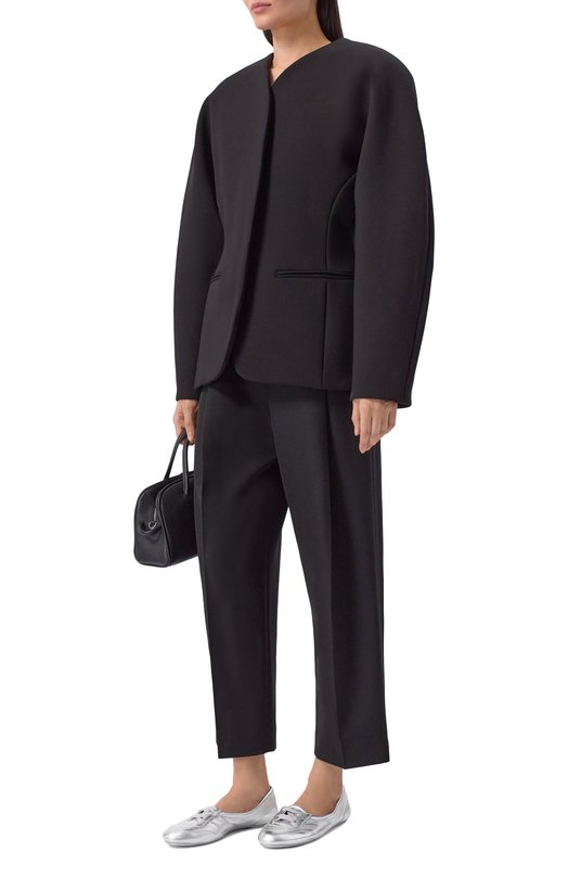 Кожаные балетки Vault Gianvito Rossi G25321.05G0M.NPSARGE Серебряный  G25321.05G0M.NPSARGE Фото 3