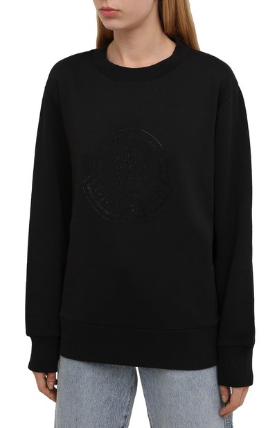 Хлопковый свитшот MONCLER черного цвета по цене 44550 руб., арт. G2-093-8G000-31-809LC, фото 3 Хлопковый свитшот MONCLER, арт. G2-093-8G000-31-809LC, фото 3