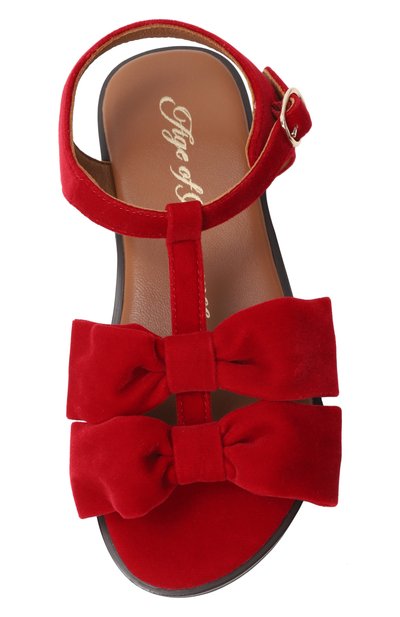 Бархатные сандалии rumi AGE OF INNOCENCE красного цвета по цене 14350 руб., арт. 000487/RUMI/27, фото 4 Бархатные сандалии rumi AGE OF INNOCENCE, арт. 000487/RUMI/27, фото 4