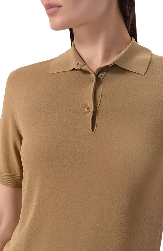 Поло из вискозы Petar Petrov S26K2 Бежевый  S26K2 Фото 5