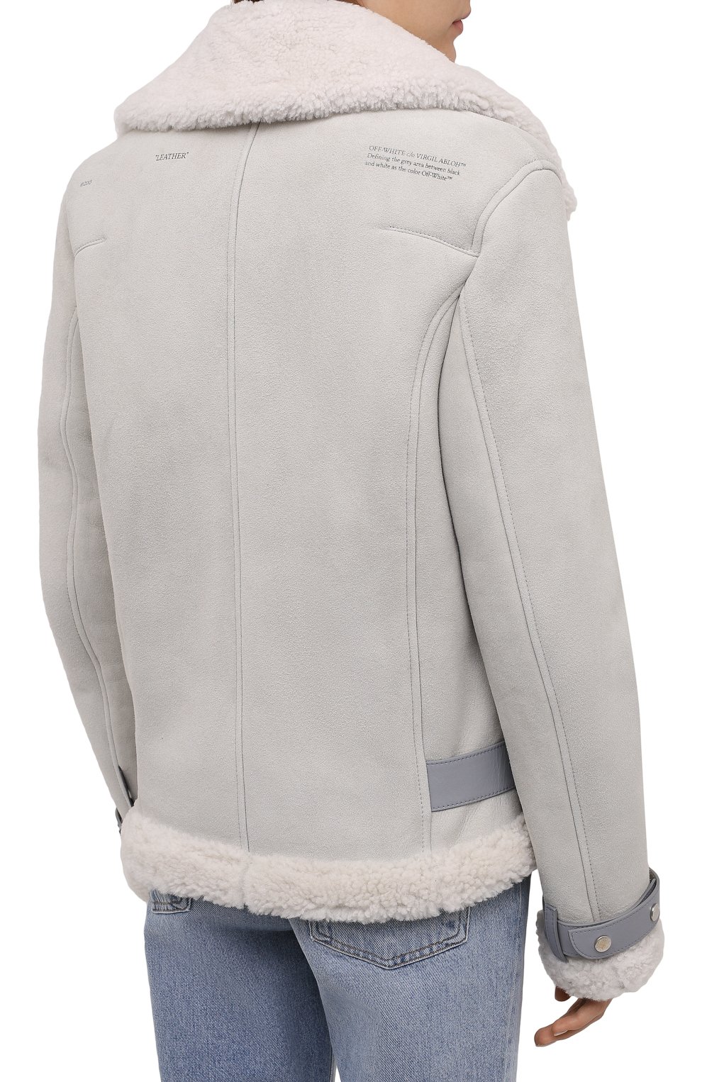 Дубленка из овчины OFF-WHITE светло-серого цвета по цене 311500 руб., арт. 0WJA054F21LEA001, фото 4 Дубленка из овчины OFF-WHITE, арт. 0WJA054F21LEA001, фото 4