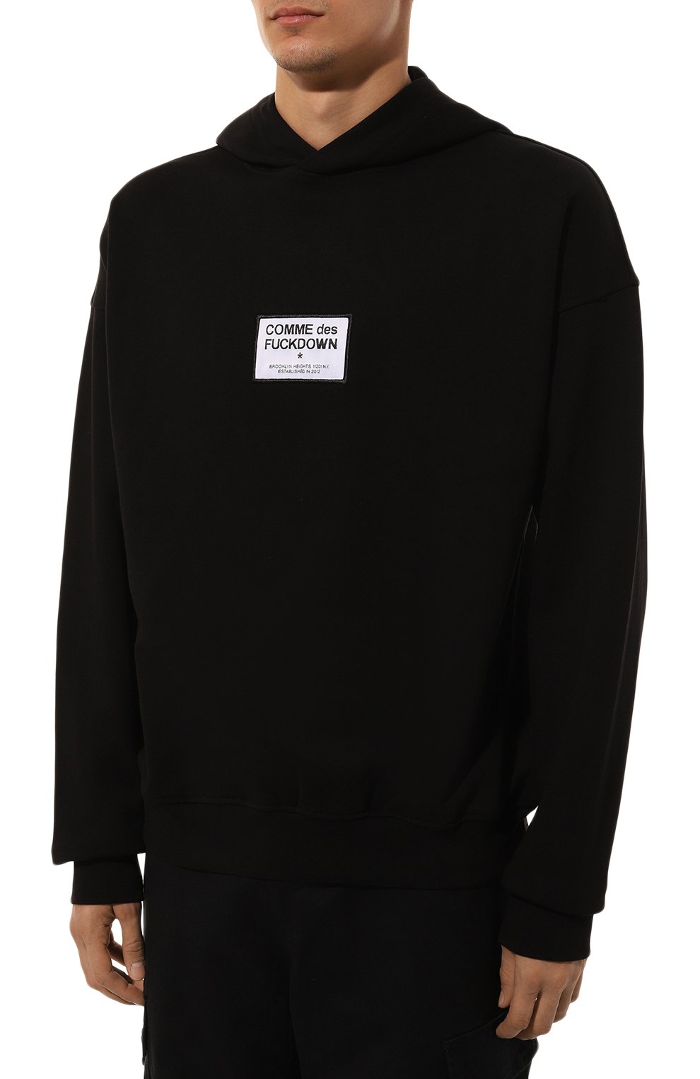 Хлопковое худи COMME DES FUCKDOWN черного цвета по цене 13250 руб., арт. CFABM01451, фото 3 Хлопковое худи COMME DES FUCKDOWN, арт. CFABM01451, фото 3