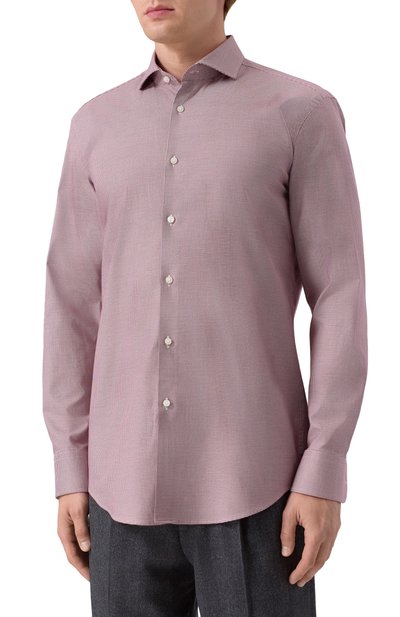 Хлопковая сорочка BOSS бордового цвета по цене 14950 руб., арт. 50539134, фото 3 Хлопковая сорочка BOSS, арт. 50539134, фото 3