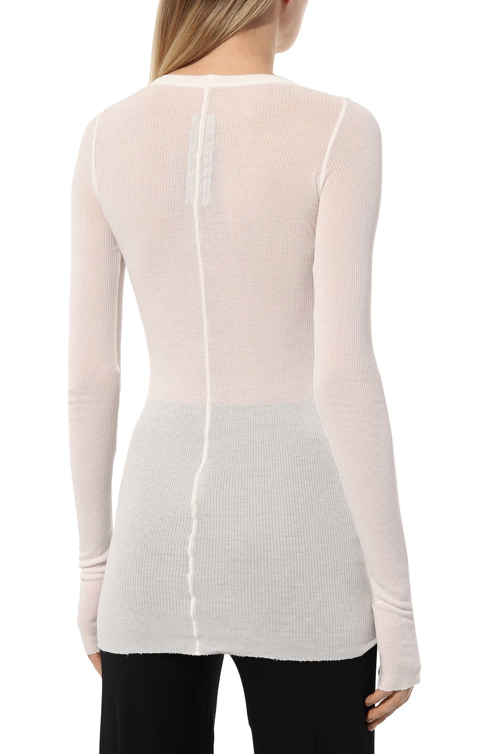 Лонгслив из вискозы и шелка RICK OWENS белого цвета по цене 34700 руб., арт. RP01D2202, фото 4 Лонгслив из вискозы и шелка RICK OWENS, арт. RP01D2202, фото 4