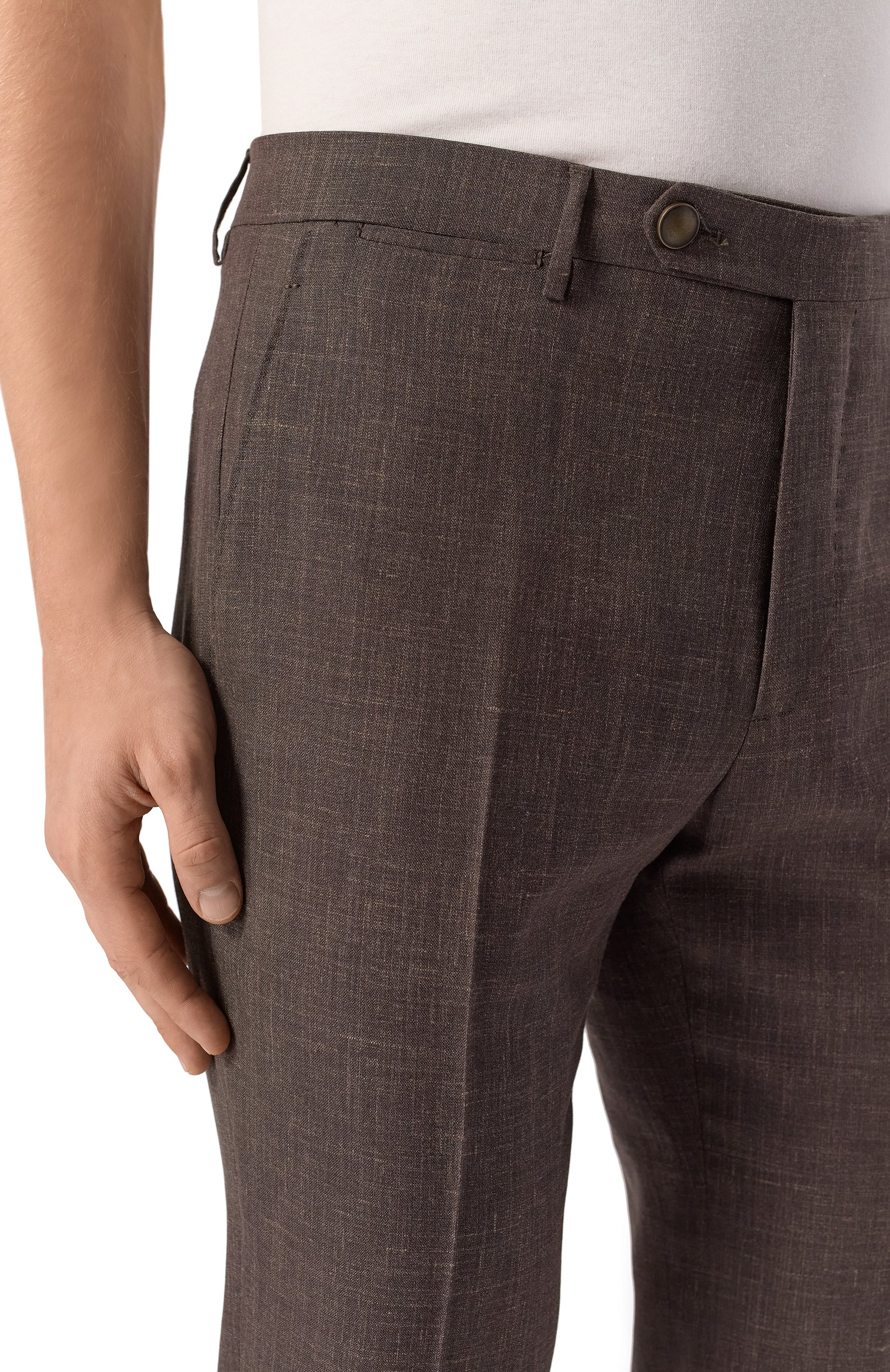 Брюки из шерсти и шелка BERWICH темно-коричневого цвета по цене 49300 руб., арт. VULCAN023/LP184U, фото 5 Брюки из шерсти и шелка BERWICH, арт. VULCAN023/LP184U, фото 5