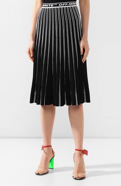 Юбка из вискозы OFF-WHITE черного цвета по цене 65850 руб., арт. 0WHL003R19C980571000, фото 3 Юбка из вискозы OFF-WHITE, арт. 0WHL003R19C980571000, фото 3