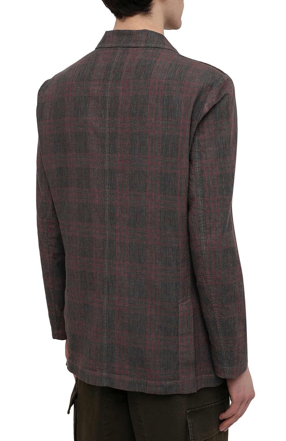 Пиджак из хлопка и льна ASPESI коричневого цвета по цене 45300 руб., арт. S1 A CJ01 G403, фото 4 Пиджак из хлопка и льна ASPESI, арт. S1 A CJ01 G403, фото 4