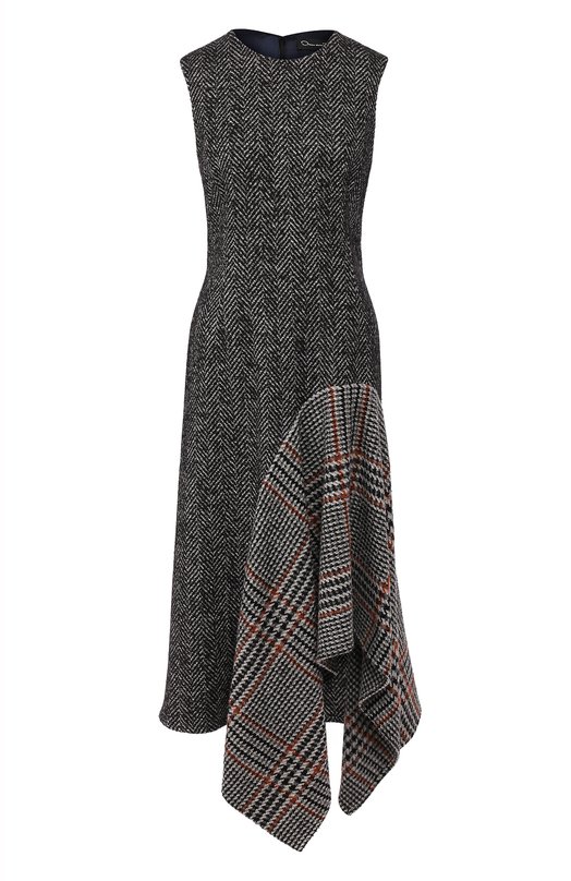

Платье из смеси шерсти и шелка Oscar de la Renta, Серый