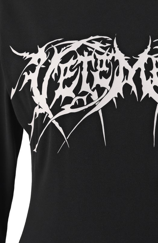 Хлопковое платье VETEMENTS WA66DR630BW Чёрный  WA66DR630BW Фото 6