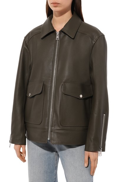 Кожаная куртка MASLOV хаки цвета по цене 121000 руб., арт. SMW16, фото 3 Кожаная куртка MASLOV, арт. SMW16, фото 3