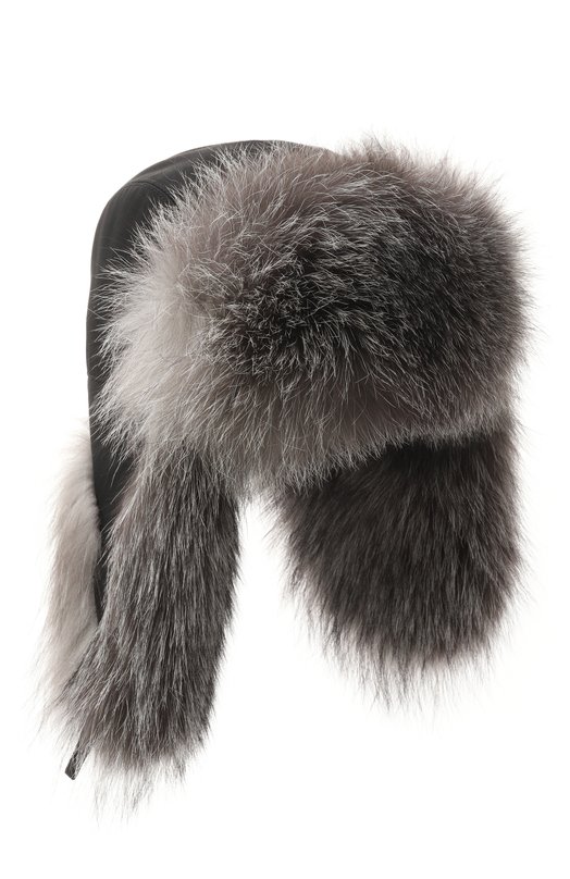 Шапка-ушанка с отделкой из лисы VICTORIA KUSENKOVA 090905523153 Чёрный 090905523153